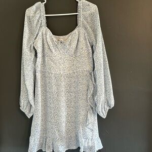 Hollister Blue Ruched Ruffled Sundress